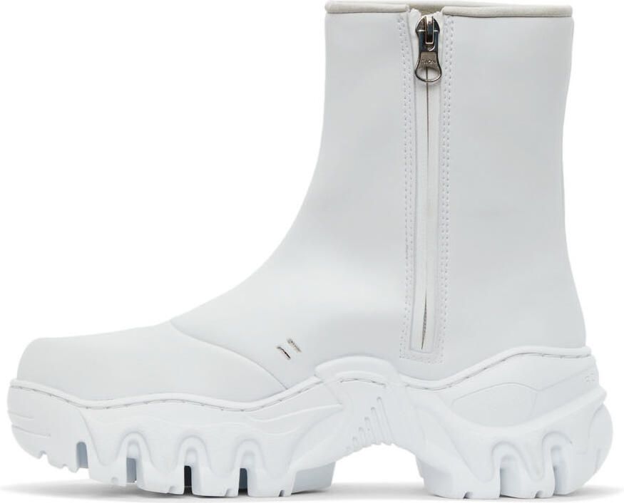 Rombaut White Future Leather Boccaccio II Lite Ankle Boots - Picture 3