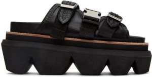 Sacai Black Platform Flat Sandals