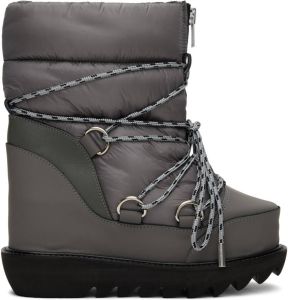 Sacai Gray Lace-Up Ankle Boots