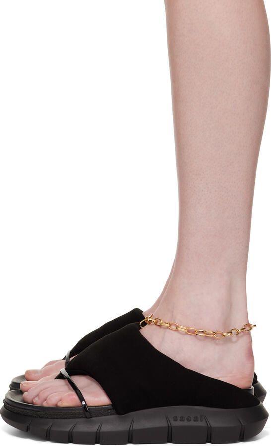 Sacai Black Padded Sandals - Picture 2