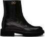 Ferragamo Black Oreste Leather Boots - Thumbnail 1