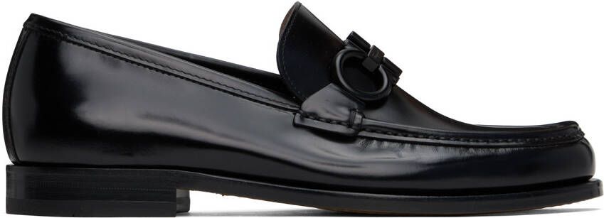 Salvatore Ferragamo Black Gancini Ornament Loafers - Picture 3