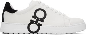 Ferragamo White Gancini Sneakers