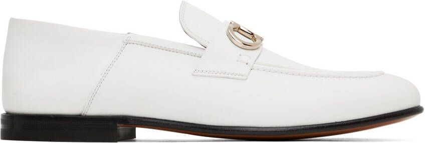 Ferragamo White Gin Loafers