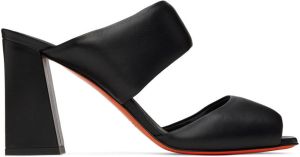 Santoni Black Leather Heels