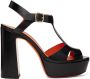 Santoni Black Platform Heeled Sandals - Thumbnail 1