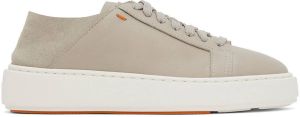 Santoni Gray Leather Derby Sneakers