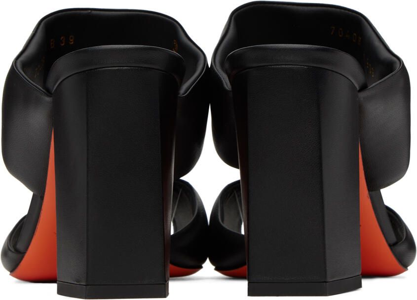 Santoni Black Leather Heels