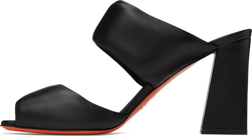 Santoni Black Leather Heels - Picture 3