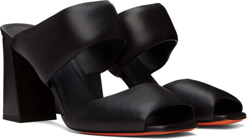Santoni Black Leather Heels - Picture 2
