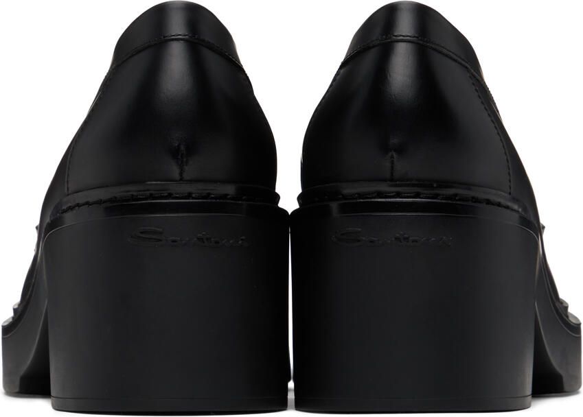 Santoni Black Loafer Heels