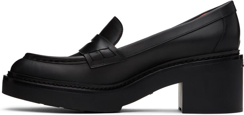 Santoni Black Loafer Heels - Picture 3