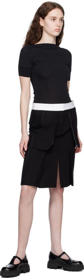 Santoni Black Perforated Mary Jane Brogues - Picture 4