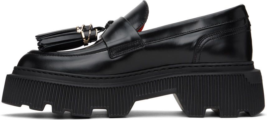 Santoni Black Tassel Loafers - Picture 3