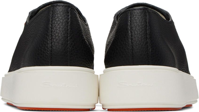 Santoni Black Tumbled Sneakers