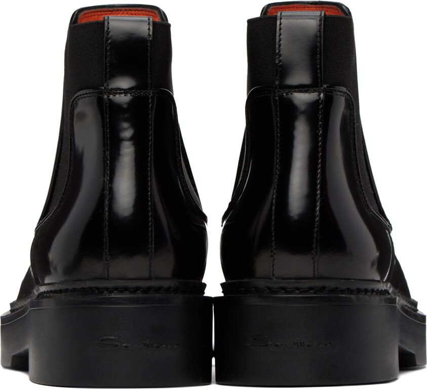 Santoni Black Ursula Chelsea Boots