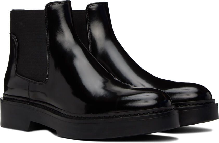 Santoni Black Ursula Chelsea Boots - Picture 2