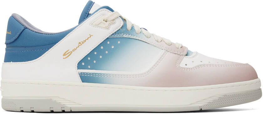 Santoni White Gradient Sneakers