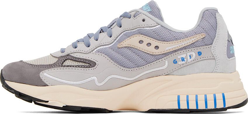 Saucony Gray 3D Grid Hurricane Premium Sneakers - Picture 3