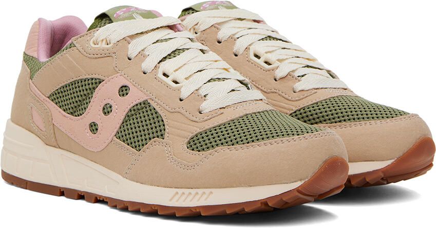 Saucony Tan & Green Shadow 5000 Mushroom Sneakers - Picture 2