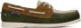 Sebago Green & Beige Portland Jib Boat Shoes - Thumbnail 1