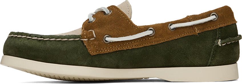 Sebago Green & Beige Portland Jib Boat Shoes - Picture 4