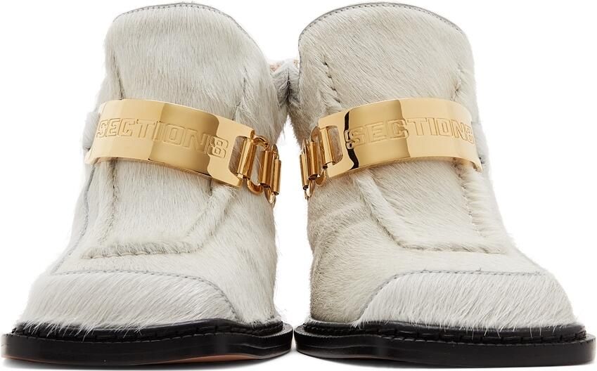 Section 8 SSENSE Exclusive White Pony Hair Heels - Picture 3