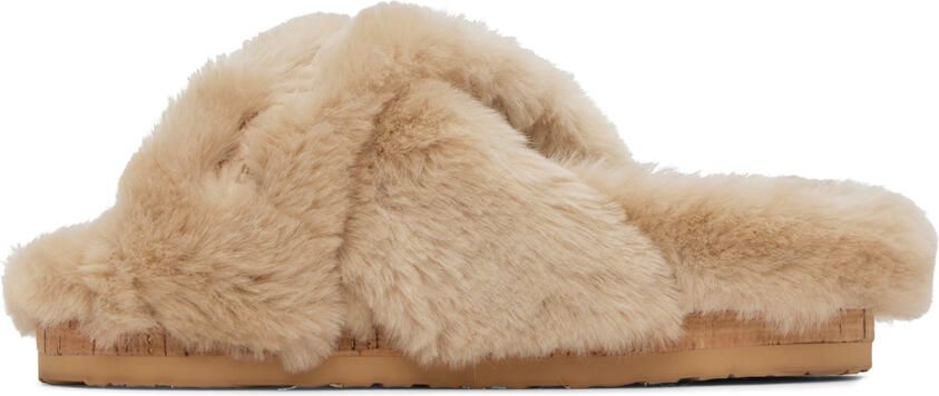 See by Chloé Beige Faux-Fur Slides - Picture 3