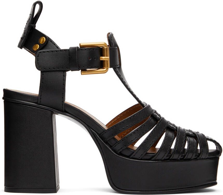 See by Chloé Black Cila Heeled Sandals