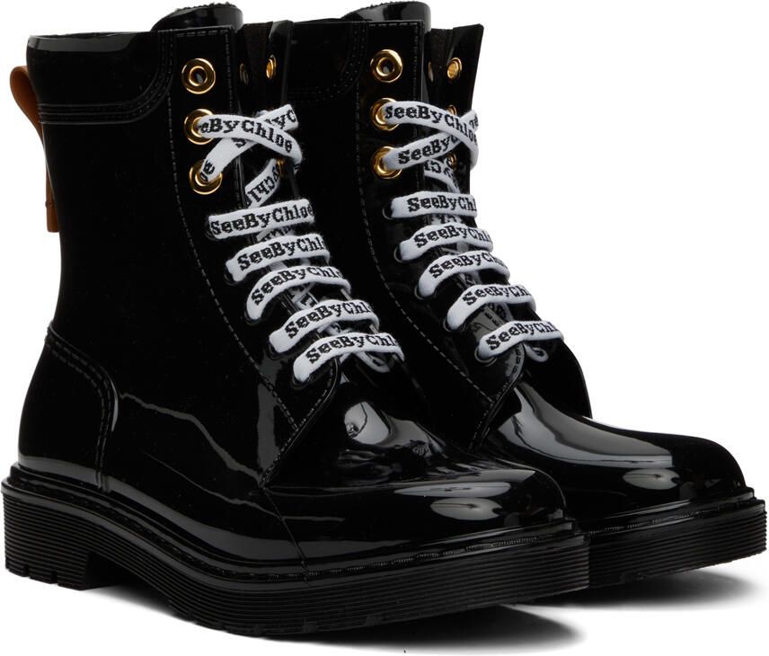 See by Chloé Black Florrie Rain Boots - Picture 2