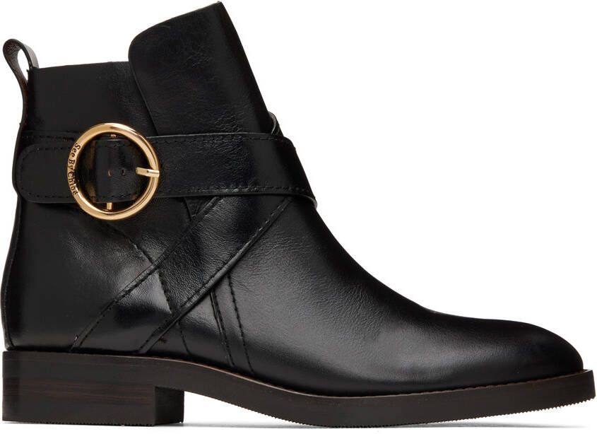 See by Chloé Black Lyna Ankle Boots