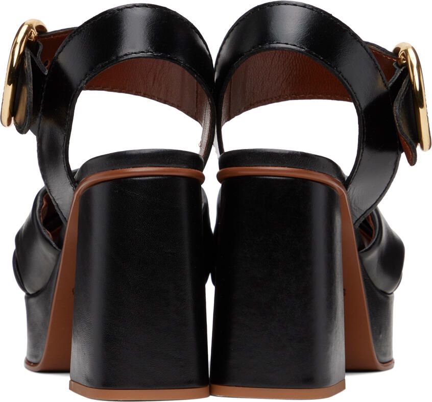 See by Chloé Black Lyna Heeled Sandals