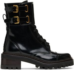 See by Chloé Black Mallory Biker Boots