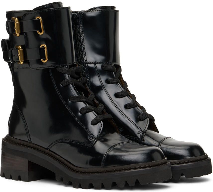 See by Chloé Black Mallory Biker Boots - Picture 2