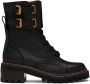 See by Chloé Black Mallory Combat Boots - Thumbnail 1