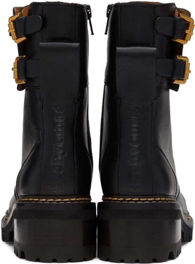 See by Chloé Black Mallory Combat Boots - Picture 3