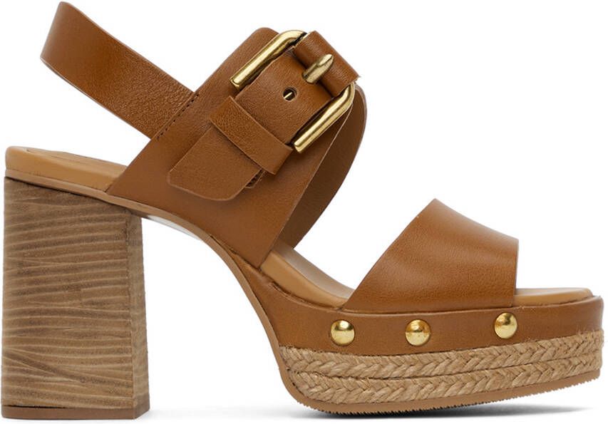See by Chloé Brown Joline Heeled Sandals