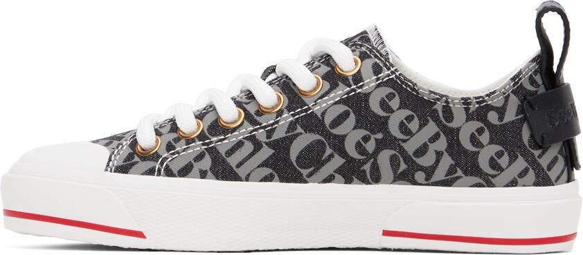 See by Chloé Gray Aryana Denim Sneakers - Picture 3