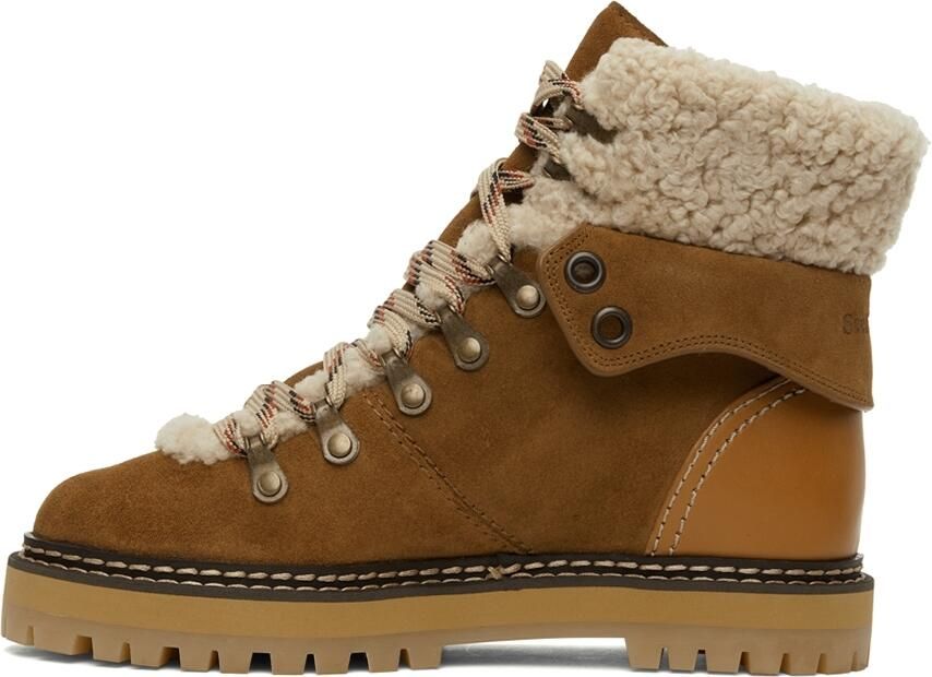 See by Chloé Tan Shearling Eileen Ankle Boots - Picture 2