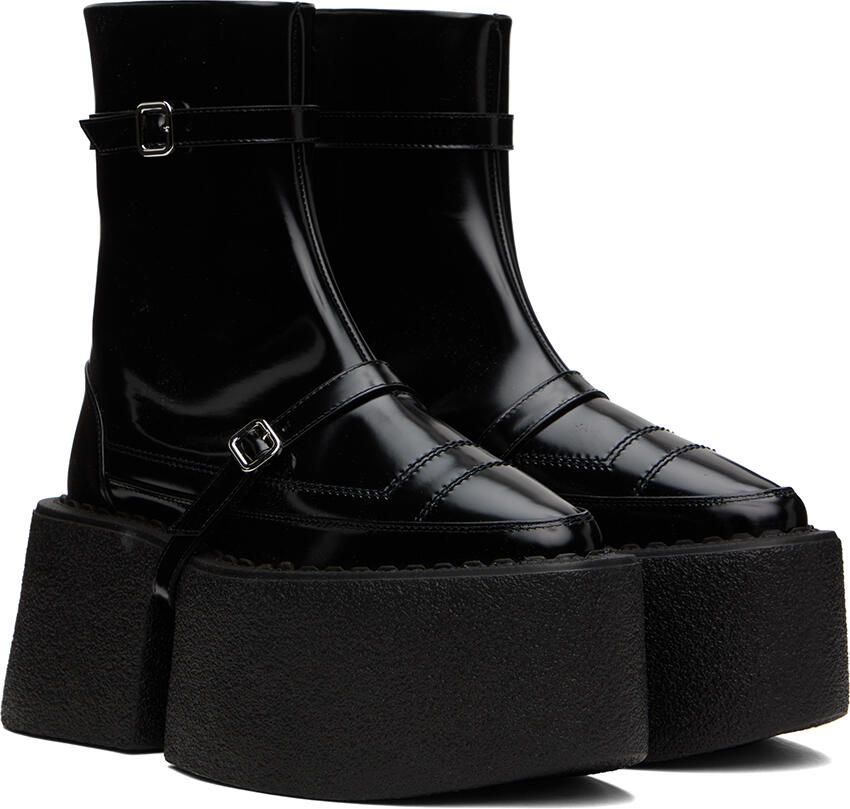 SHANG XIA SSENSE Exclusive Black Superstack Boots