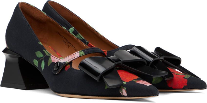 Shushu Tong Black Floral Heels - Picture 2