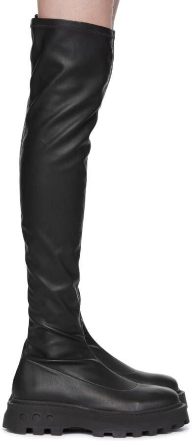 Simon Miller Black Faux-Leather Scrambler Tall Boots