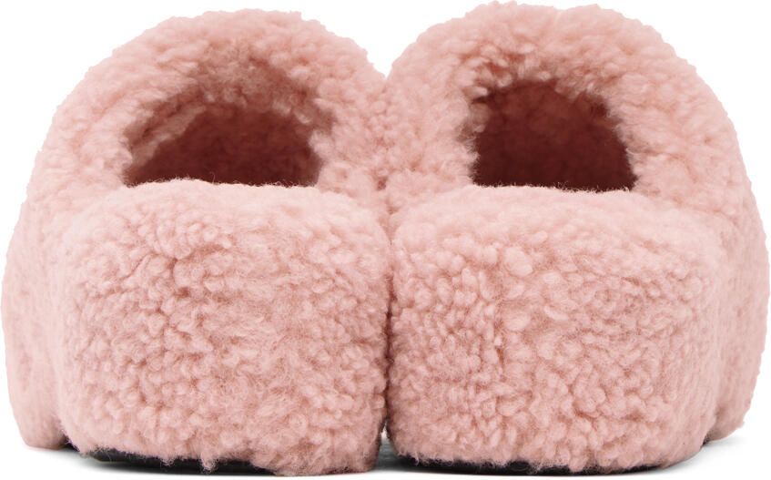 Simon Miller Pink Faux-Shearling Bubble Clogs