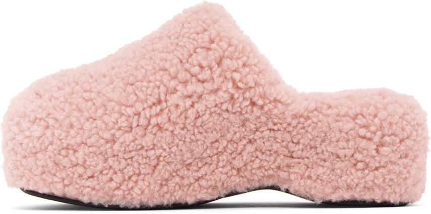 Simon Miller Pink Faux-Shearling Bubble Clogs - Picture 3