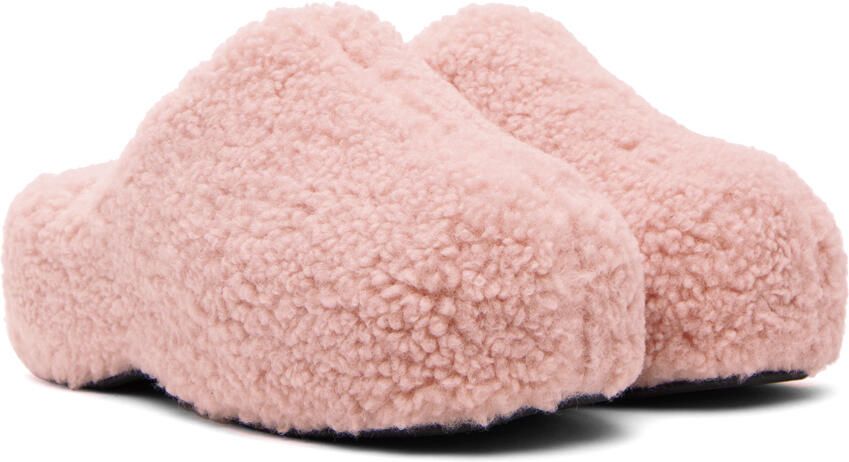 Simon Miller Pink Faux-Shearling Bubble Clogs - Picture 2