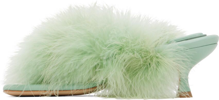 Sleeper Green Pom Heeled Sandals