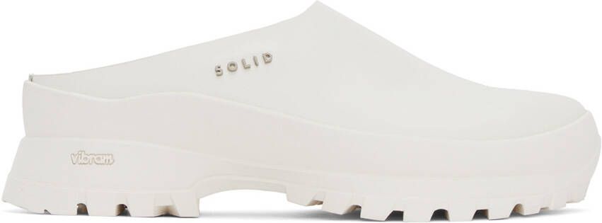 Solid Homme White Leather Mules