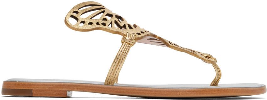Sophia Webster Gold Talulah Flat Sandals