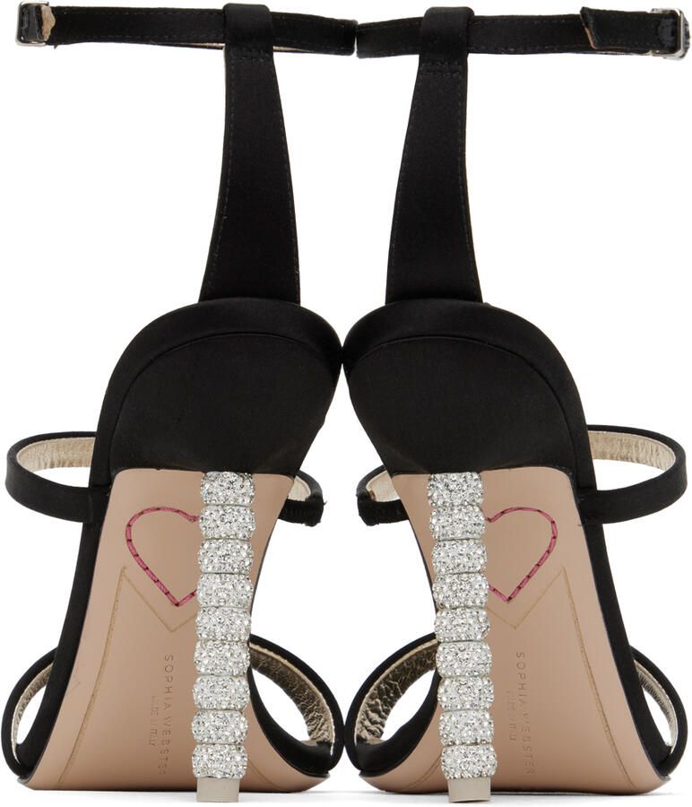 Sophia Webster Black Rosalind Crystal Heeled Sandals