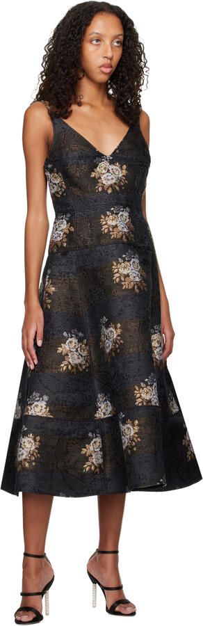 Sophia Webster Black Rosalind Crystal Heeled Sandals - Picture 4